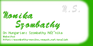 monika szombathy business card